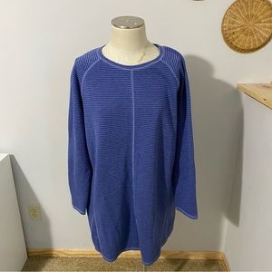 J Jill blue striped tunic long sleeve top size large woman’s